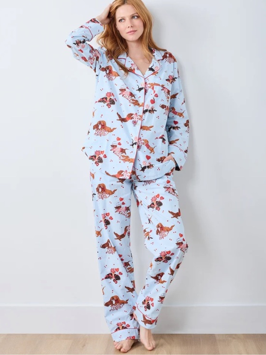 Printfresh Other - Printfresh Blue Short-Sleeve Pajama Set Organic Cotton 3 quarter length pants
